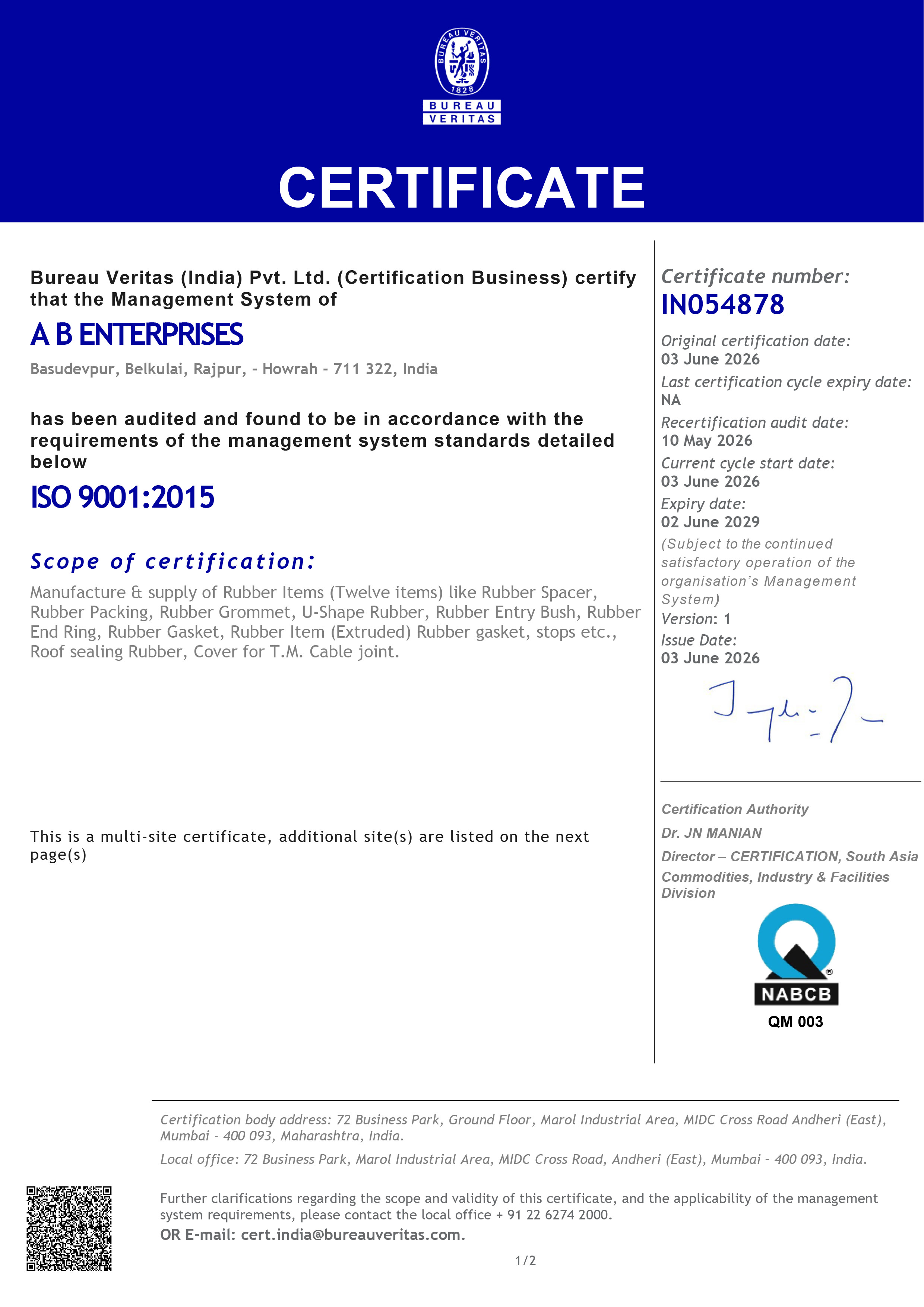 ISO Certificate